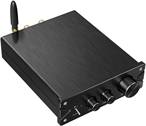 Neoteck Bluetooth 5.0 Stereo Audio Amplifier Receiver 2 Channel Mini Hi-Fi Class D Integrated Amp Digital Power Amplifier with Bass and Treble Control for Home Speakers 100W   100W