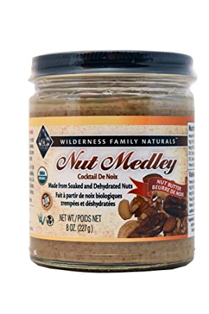 Nut Butter, Organic, Raw, Soaked & Dried, Nut Medley, 8 oz. jar