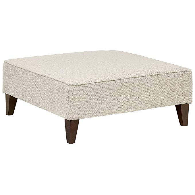 Rivet Modern Oversized Upholstered Square Ottoman, 38"W, Platinum