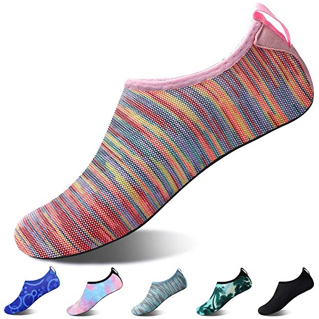 Hotaden Womens Mens Water Shoes Swim Shoes Water Sock Quick Dry Slip-on Barefoot Soft for Outdoor Beach Swim Surf Yoga Exercise with Indoor Shoes Non Slip Shoe for Men Women Kids