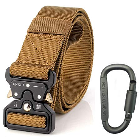 Yeapv Nylon Tactical Web Belt, W/1.5”-2” Military Army Style Combat Riggers Webbing Belt Adjustable Heavy Duty with Quick-Release Metal Buckle for Men Women