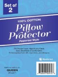 100 Cotton - Pillow Protector - Zippered Style - Set of 2 - 200 Thread Count - Queen Size 20x30