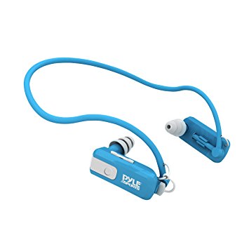 Pyle PSWB4BL Waterproof Neckband MP3 Player and Headphones for Swimming, Water Sports - Blue