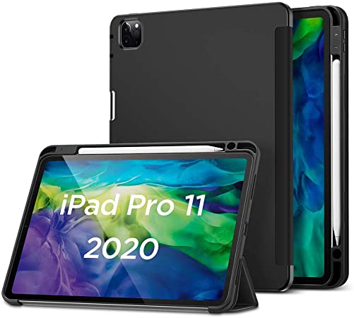 ESR for iPad Pro 11”2020 Case with Pencil Holder, Rebound Pencil iPad Case with Soft Flexible TPU Back Cover, Auto Sleep/Wake, and Multiple Viewing Stand Modes - Black