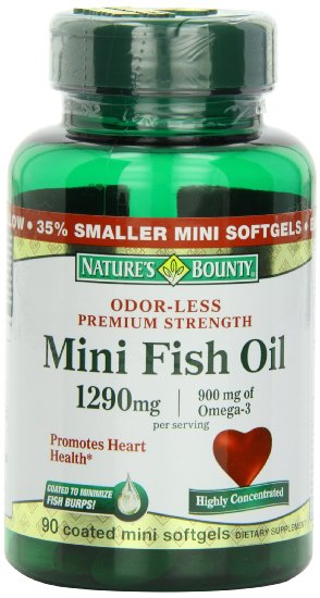 Natures Bounty Fish Oil 1290 mg 90 Mini Odorless Softgels