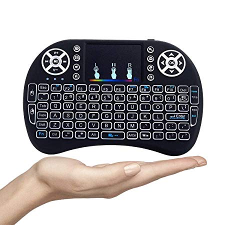 Tygot Mini Wireless Keyboard and Mouse(Touchpad with Backlight) with Smart Function for Smart Tv, Android Tv Box, Raspberry-Pi, Android & iOS Devices (Black)