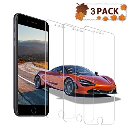 Auideas iPhone 8 Screen Protector,iPhone 7 Screen Protector, 3 PACK Clear Tempered Glass Screen Protector 3D Touch Screen Protection Case for iPhone 8,iPhone 7
