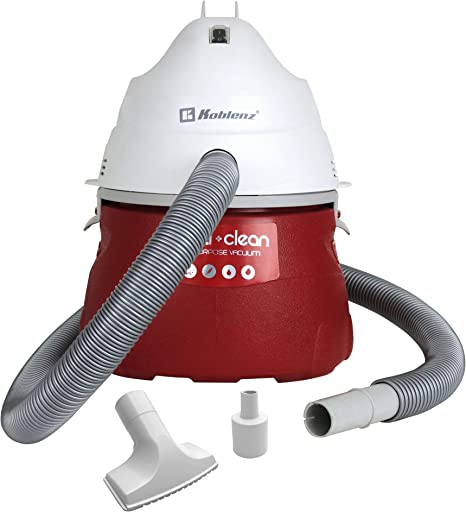 Koblenz WD-355K2 Portable Wet-Dry-Blow Vacuum, 3 Gallon 2.0HP Designer Series, Red,White 5 Year Warranty