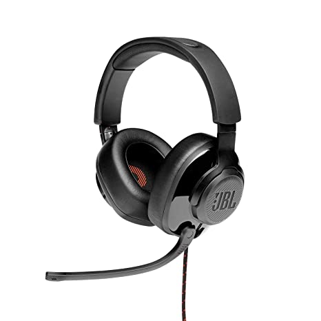 JBL Quantum 200 Wired Over-Ear Gaming Headset with Flip-up Mic & Discord Certified (Black)