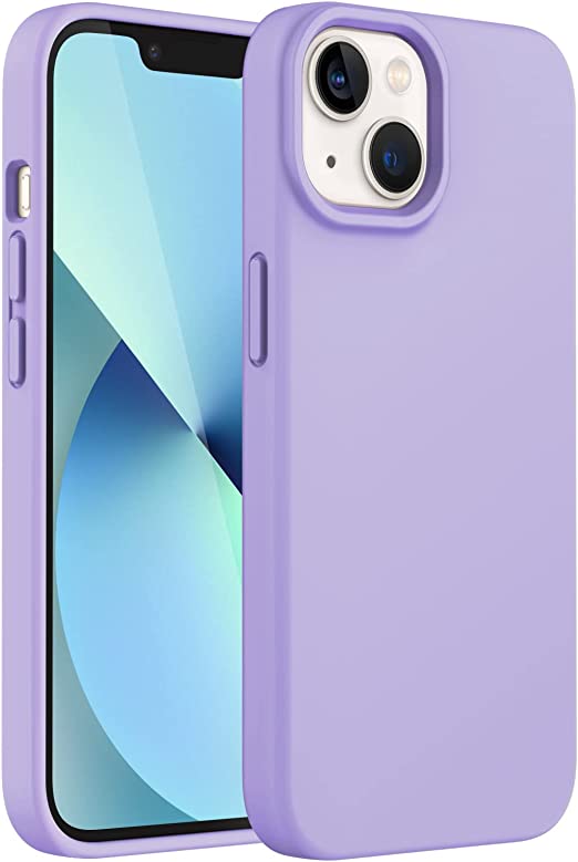 JETech Silicone Case Compatible with iPhone 13 6.1-Inch, Silky-Soft Touch Full-Body Protective Phone Case, Shockproof Cover with Microfiber Lining (Light Purple)