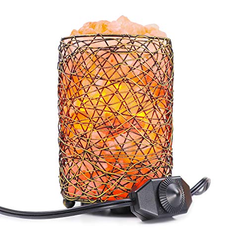 Himalayan Salt Lamp, Natural Pink Crystal Salt Rock Lamp with Dimmer Switch(4.4-5lbs, 4.1x6.5''), 25Watt Bulb Salt Light, Best Christmas Gift