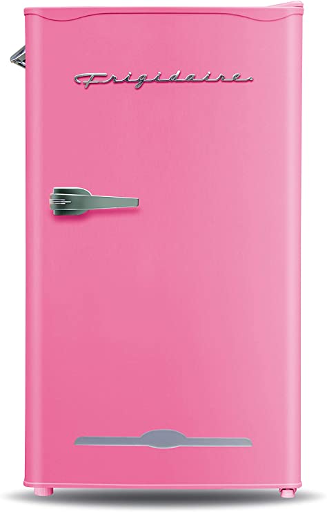 Frigidaire EFR376-PINK Retro Bar Fridge Refrigerator with Side Bottle Opener, 3.2 cu. Ft, Pink