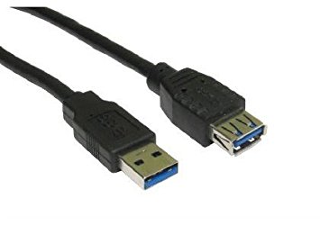 rhinocables® 2m 2 metre USB 3.0 SuperSpeed Data Extension Cable BLACK