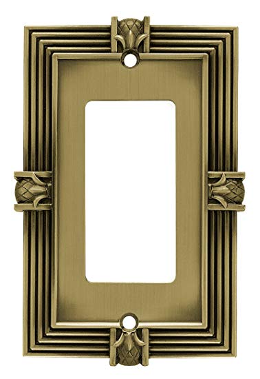 Franklin Brass 64473 Pineapple Single Decorator Wall Plate/Switch Plate/Cover, Tumbled Antique Brass