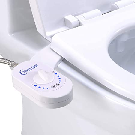 Tibbers Home Bidet, Self-Washing Nozzle, Fresh Water Non-Electric Mechanical Bidet Toilet Attachment, Easy to Install, White