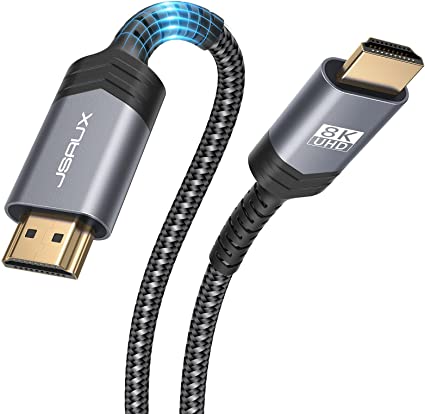 8K HDMI Cable 10FT, JSAUX 8K HDMI Cord (8K@60Hz 7680x4320, 4K@120Hz), Supports 48Gbps eARC HDR10 HDCP 2.2 & 2.3 3D, Compatible with PS5, PS4, X-Box Series X, LG/Samsung QLED TV