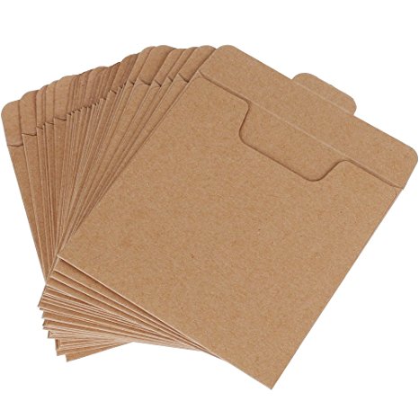 Vastar 30 Packs CD Sleeves Kraft Paper DVD Envelopes