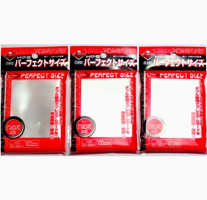 KMC 100 pochettes Card Barrier Perfect Size Soft Sleeves 3 PacksTotal 300 pochettes Komainu-Dou Original Package