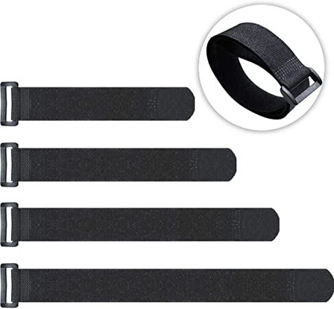 20 Pack Reusable Cinch Straps Fastening Cable Straps Nylon Hook and Loop Cinch Cable Ties Down Multipurpose Securing Straps Adjustable Tie Organizer to Keep Home Office from Tangled Cords (Black)