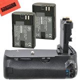 Battery Grip Kit for Canon EOS 60D Digital SLR Camera Includes Qty 2 Replacement LP-E6 Batteries  Vertical Battery Grip  More