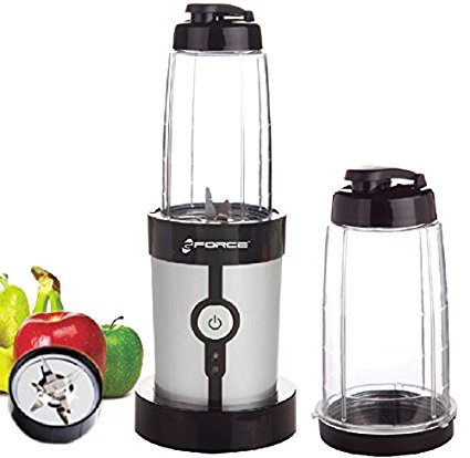 GForce GF-P1546-1229 On the Go Stainless Steel Mini Blender With Two Traveling 0.6L Cups