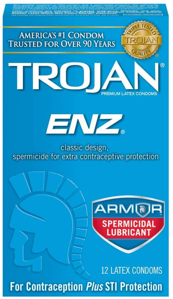 Trojan ENZ Spermicidal Lubricated: 12-Pack of Condoms
