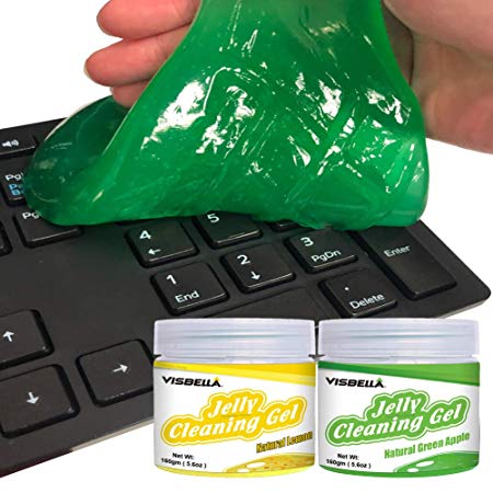 Visbella Jelly Cleaning Putty Magic Gel Slime Remove Dust, Dirt, Hair, Crumbs for Car Interior Home Office Electronics PC Laptop Keyboard Air Vent Instrument (Apple Lemon)