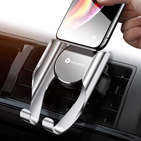 VICSEED Car Phone Holder,Mobile Phone Holder for Cars Hands Free Mount Car Phone Vent Mount Compatible iPhone Xs Max XR X 8 7 6S,Samsung Galaxy S9 S8 S7 S6 J5 HTC etc.