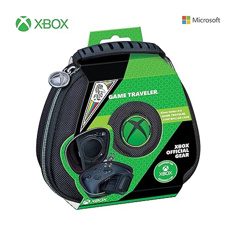 Game Traveler Xbox System X/S Controller Case - Licensed and Tested by Xbox, Hard Shell Ballistic Nylon Case, Securely Holds Your System X/S Controller, Mesh Pocket Holds Charge Cable and Extra Controller Cable