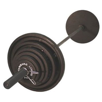 USA Sports by Troy Barbell 300 lb. Olympic Black Weight Set with Black Bar