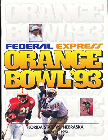 1993 Orange Bowl Press Guide Florida State vs nebraska