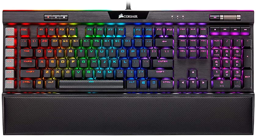 Corsair K95 RGB Platinum XT Mechanical Gaming Keyboard, Backlit RGB LED, Cherry MX Speed RGB Silver, Black