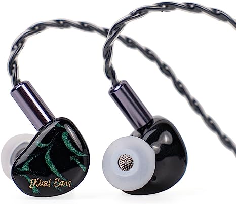 Linsoul Kiwi Ears Cadenza 10mm Beryllium Dynamic Driver IEM 3D Printed with Detachable Interchangeable Plug 0.78 2pin 3.5mm IEM Cable for Musician Audiophile (Green, Cadenza)