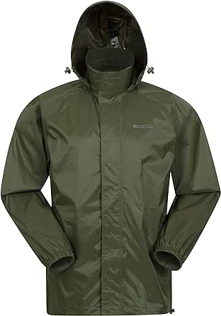 Mountain Warehouse Pakka Mens Waterproof Packable Jacket - IsoDry, Lightweight & Breathable Raincoat with Taped Seams & Packaway Bag - For Spring Summer & Travel