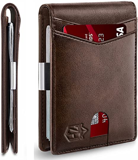 Zitahli Mens Slim Wallet Larger Capacity with 12 Slots RFID Blocking Minimalist Bifold Front Pocket Wallet for Men with ID Window