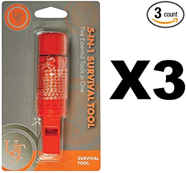 Ultimate Survival Technologies 5-in-1 Survival Tool Waterproof Match Box(3-Pack)