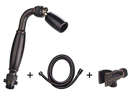 High Sierra's Solid Metal Handheld Shower Head Kit. Includes All Metal Handheld Shower Head, Trickle Valve, Hose, and Holder - WaterSense Certified Low Flow 1.5 GPM: Oil Rubbed Bronze Finish