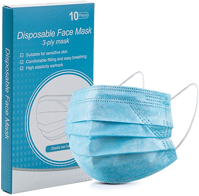 PAGE ONE Disposable Face Mask Earloop Mouth Cover，Thick 3-Layer (10PC)