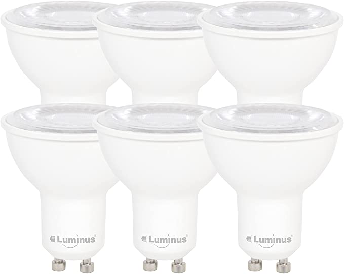 Luminus 7W LED 500 Lumens GU10 Dimmable Bulb 3000K, 6 Count (Pack of 1), White, PLYC2433