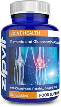 Turmeric Curcumin Plus Glucosamine and Chondroitin Complex with Vitamin C, Rosehip, Ginger and Zinc. 90 Capsules