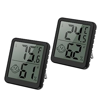 AMIR Digital Hygrometer Indoor Thermometer 2 Pack- Room Thermometer with 5s Fast Refresh, Accurate Humidity Gauge, Mini Hygrometer Thermometer for Greenhouse, Baby Room, Office