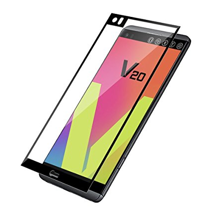 LG V20 Screen Protector,ALCLAP LG V20 Glass Screen Protector, No Rainbow Effect, Full Coverage,High Definition Clear, Anti-Bubble Screen Protector for LG V20 (Black)