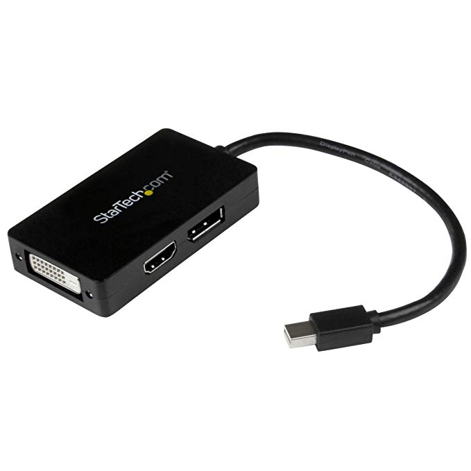 StarTech.com Travel A/V adapter - 3-in-1 Mini DisplayPort to DisplayPort DVI or HDMI converter (MDP2DPDVHD)