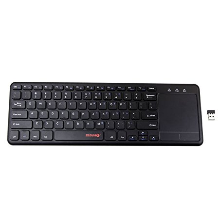 USB Wireless Keyboard with Trackpad, Strongrr Wireless Full Size Keyboard/Mouse Touchpad Combo 2.4 GHz USB