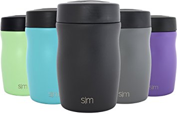 Simple Modern 16oz Rover Food Jar - Vacuum Instulated 18/10 Stainless Steel Food Storage Container - Hydro Thermos Flask - Midnight Black