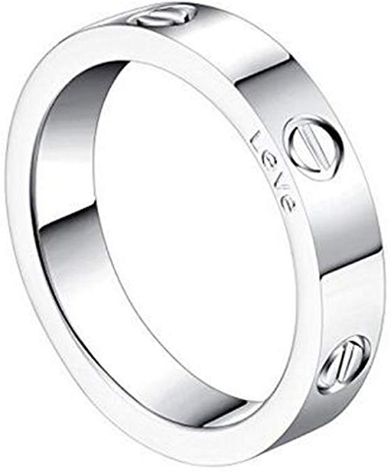 K.Klemm Women's 4mm Fashion Classics Titanium Steel Silver Ring - Eternal Lovers Ring