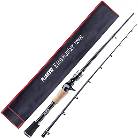 PLUSINNO Elite Hunter 7FT Fishing Rod, IM 6 Graphite Spinning Rod and Casting Rod, Stainless Steel Guides with SiC Inserts