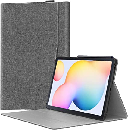 MoKo Case Compatible with Galaxy Tab S6 Lite 2020, Ultra-Slim PU Smart Folding Stand Cover Shell Sleeve Case with Auto-Wake/Sleep Fit Galaxy Tab S6 Lite 10.4 2020 SM-P610/P615 - Jeans Gray