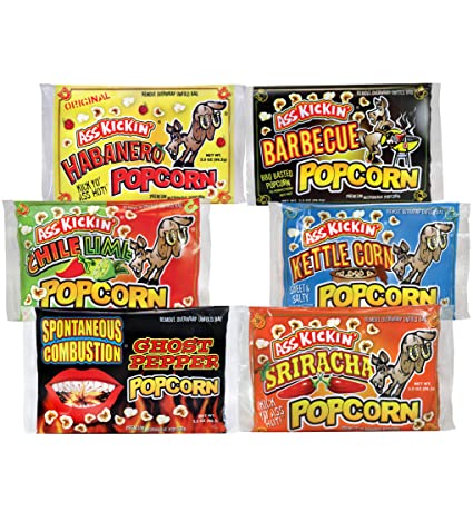 ASS KICKIN’ Premium Microwave Popcorn – Variety Gift Pack (6) - Ultimate Spicy and Sweat Gourmet Gift - Try if you dare!
