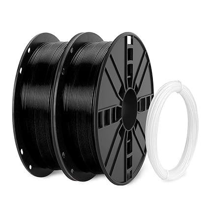 NOVAMAKER PLA Plus (PLA ) Filament 1.75mm Bundle with 20g Cleaning Filament, Black PLA Pro 3D Printer Filament, Premium PLA 1kg Spool(2.2lbs), Dimensional Accuracy  /- 0.03mm, (Black 2 Pack)